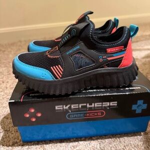 Skechers Kids' Black and Blue Sneakers